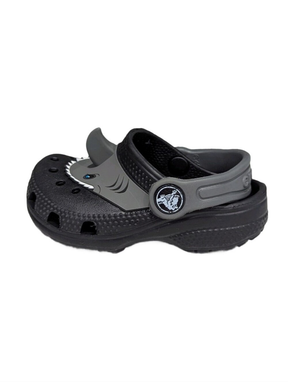 Crocs Kids Fun Lab I Am Shark Black Gray 3D Clogs Toddler Boys Size 6